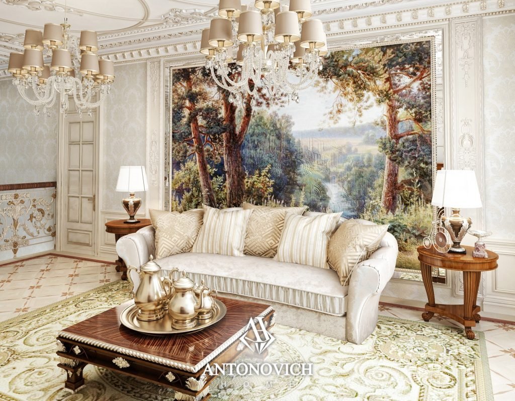 Идеи дизайна холла с мягкой мебелью от Antonovich Home