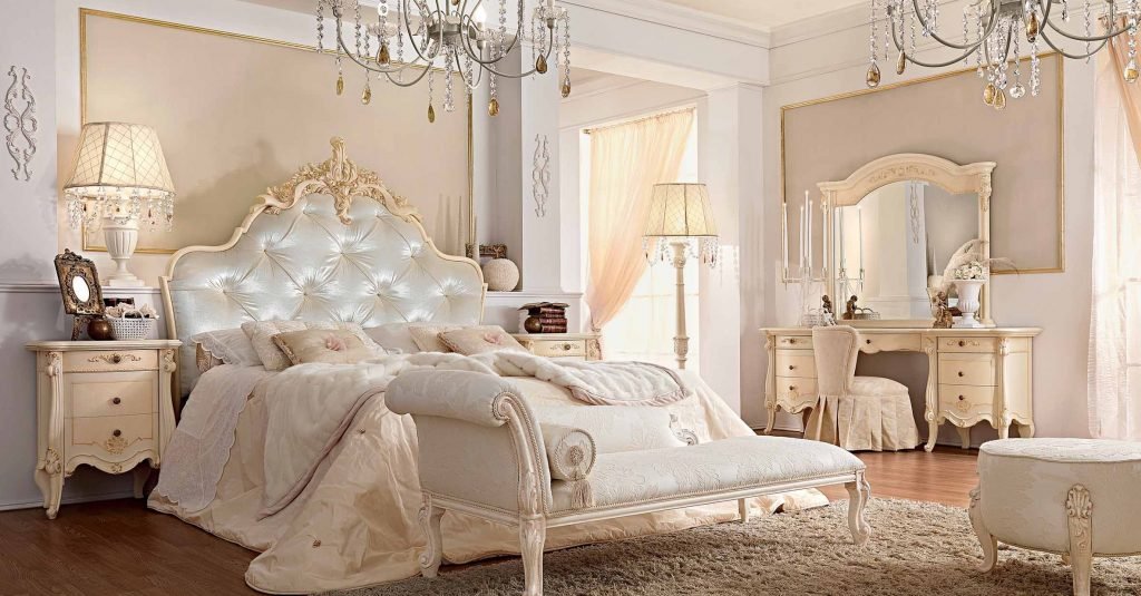Кровать, прикроватная тумбочка, комод, зеркало, пуф, Центр Итальянской Мебели Antonovich Home в Астане