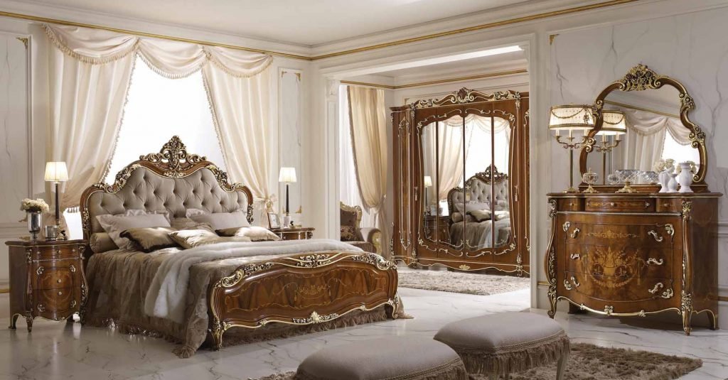 Кровать King Monnalisa, Комод Monnalisa, шкаф, пуф для спальни Alberto Mario Ghezzani