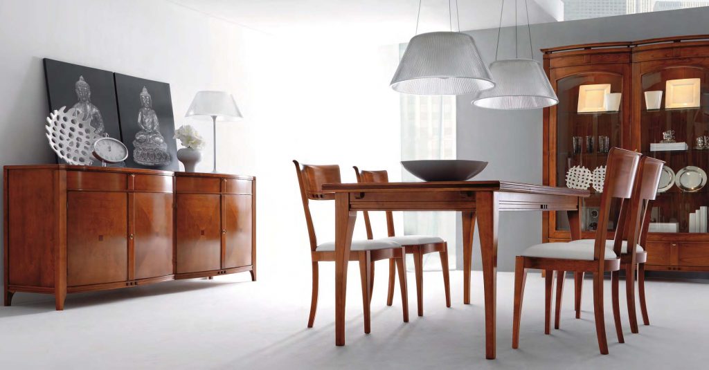 Стол, стулья, буфет, витрина Luna для столовой Signorini & Coco