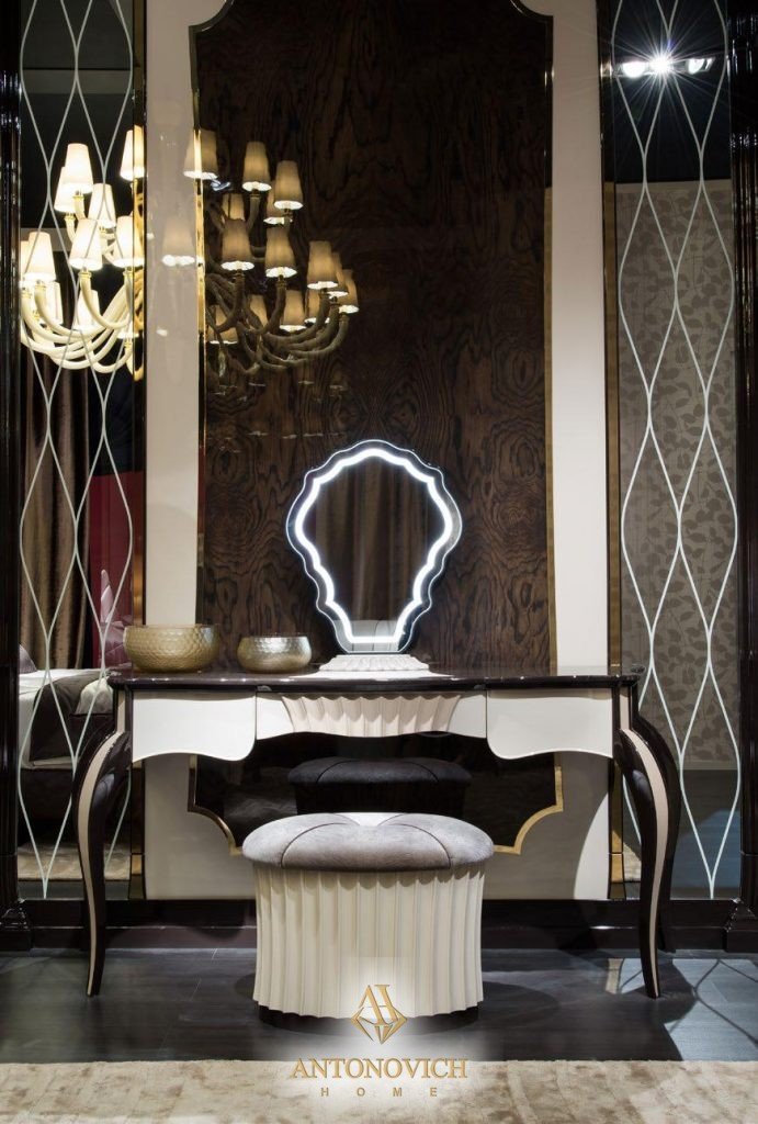 Туалетный столик Pregno Vendome и зеркало Veyron от Antonovich Home