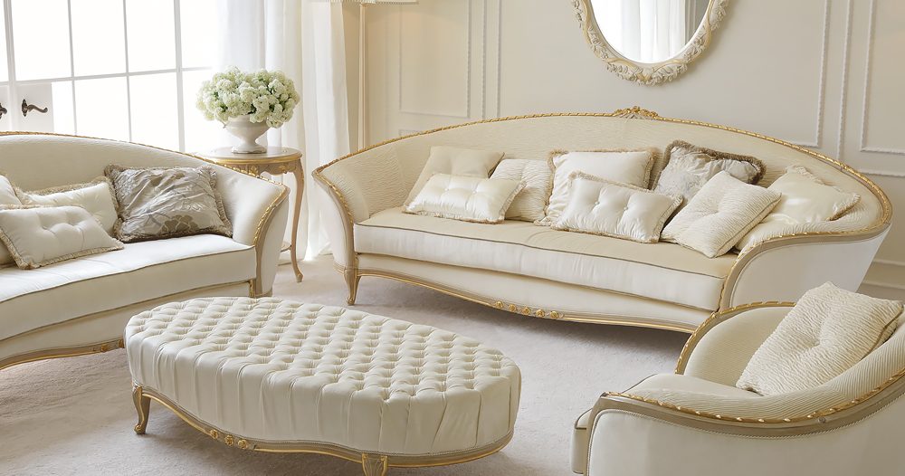 Luxury Italian Ivory Louis Reproduction Sofa 3 2